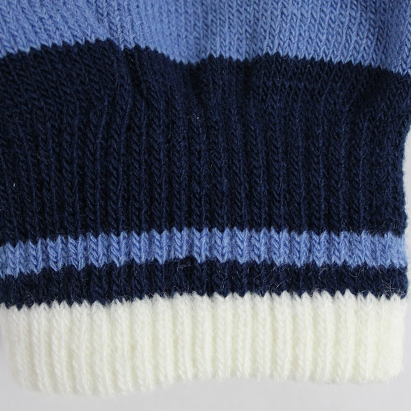 NWT Navy Blue and White Striped Knit Mini Gloves Adult Size One Size