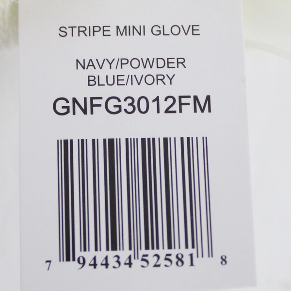 NWT Navy Blue and White Striped Knit Mini Gloves Adult Size One Size