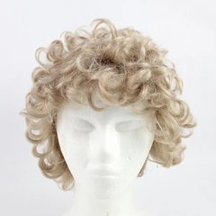 Short Medium Blonde Curly Synthetic Wig Halloween Costume Accessory