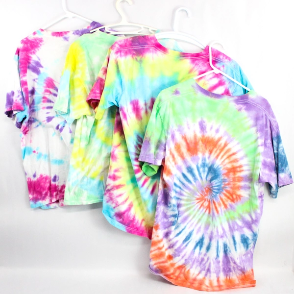 Lot of 4 Stafford Performance Tie Dye Cotton T-Shirts Men's Large