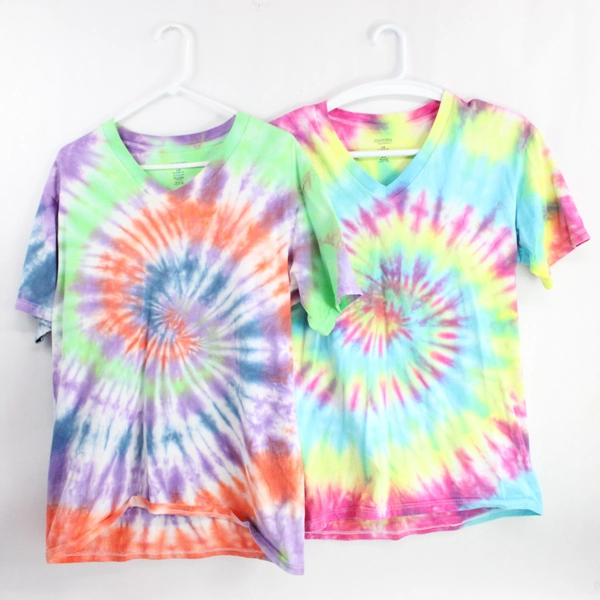 Lot of 4 Stafford Performance Tie Dye Cotton T-Shirts Men's Large