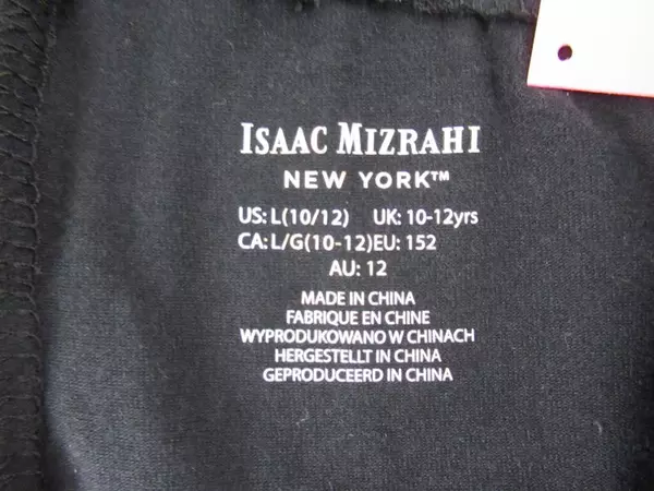 Isaac Mizrahi New York Kids Collection Black Leggings Girl's Size 10/12 Stretchy