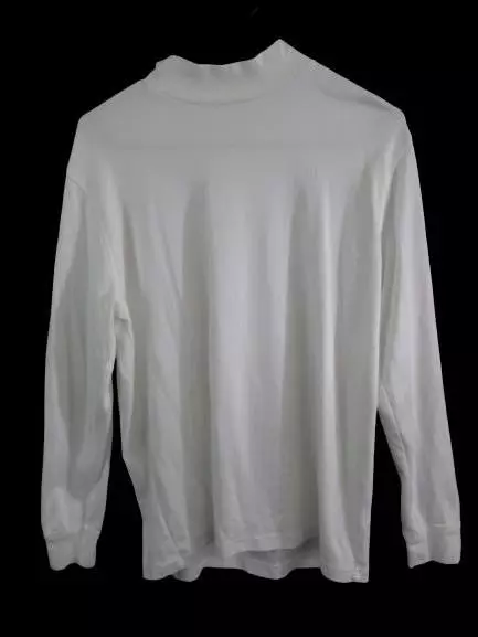 Lands' End White Long Sleeve Mock Neck T-shirt Men's Size M 38-40