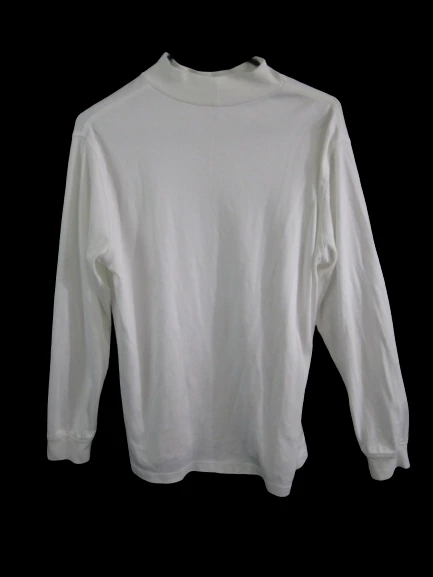 Lands' End White Long Sleeve Mock Neck T-shirt Men's Size M 38-40