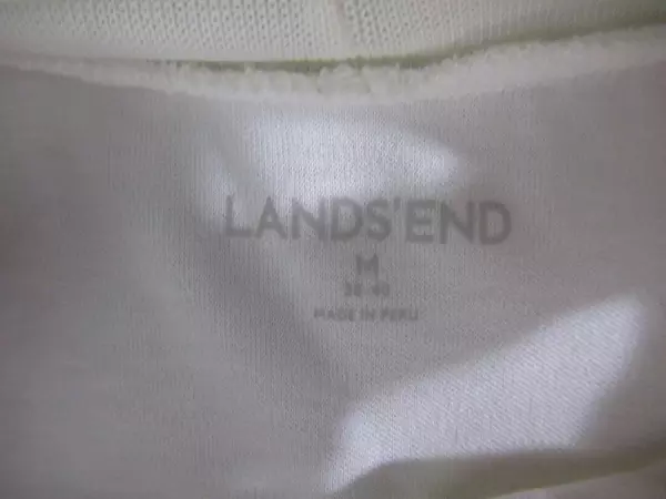 Lands' End White Long Sleeve Mock Neck T-shirt Men's Size M 38-40