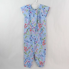 Wonder Nation Blue Flower Print One Piece Jumpsuit Girl's Size 3T
