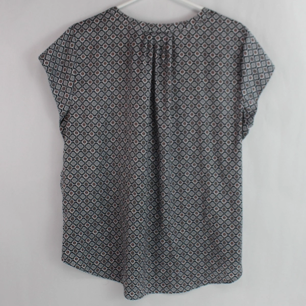 Liz Claiborne Patterned Short-Sleeve Blouse Women's Size XL