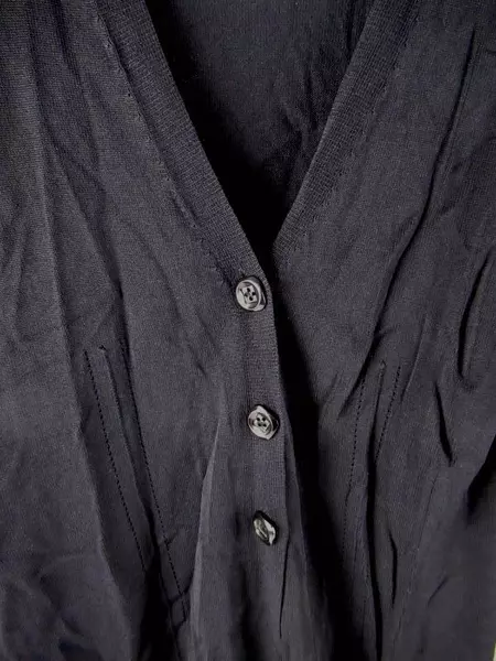 Joseph A Quest Cequec EstSilk Light Black Cardigan Button Sweater Women's Medium