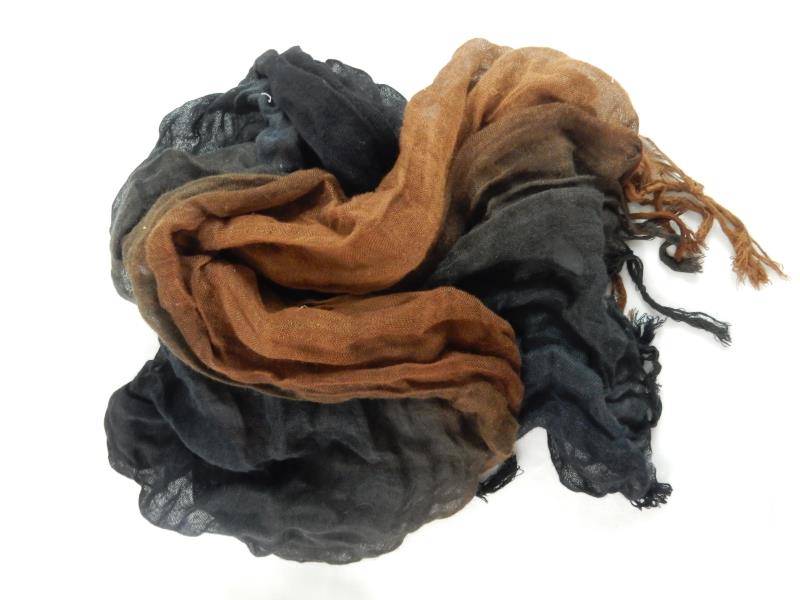 Lot of 4 Women's Scarves Scarf Fringe Semi Sheer Beaded Black Cream Brown Purple
