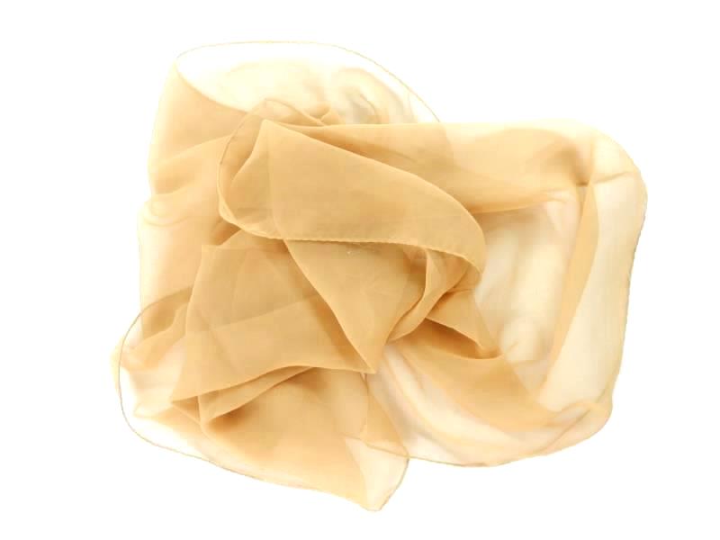 Lot of 2 Women's Scarves Scarf Semi Sheer Chiffon Fabric Brown Cognac Tan