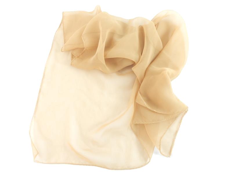 Lot of 2 Women's Scarves Scarf Semi Sheer Chiffon Fabric Brown Cognac Tan