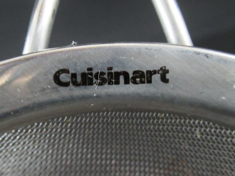 Lot 2 Cuisinart Chrome Fine Wire Mesh Strainer Sifters With Handles Small Large