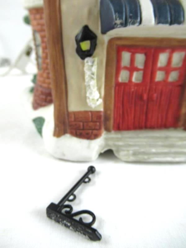 Vintage Village Square Lighted Pet Shop House With Chimney Sweep Sign Works