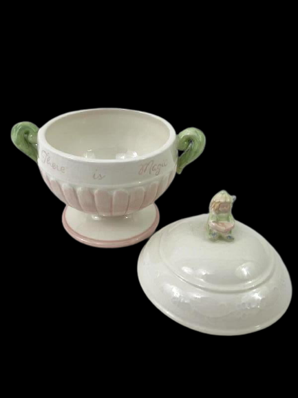 Vintage Fairy And Flower Ceramic Sugar Bowl Everywhere You Look There Is Magic