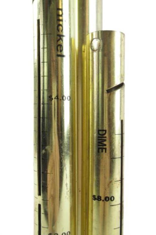 Vintage Brass Tube Coin Counter Organizer Bank