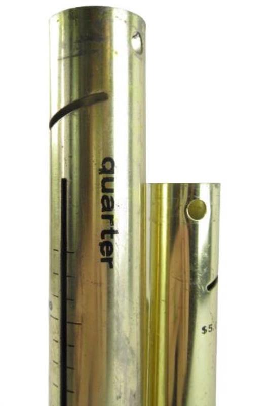 Vintage Brass Tube Coin Counter Organizer Bank