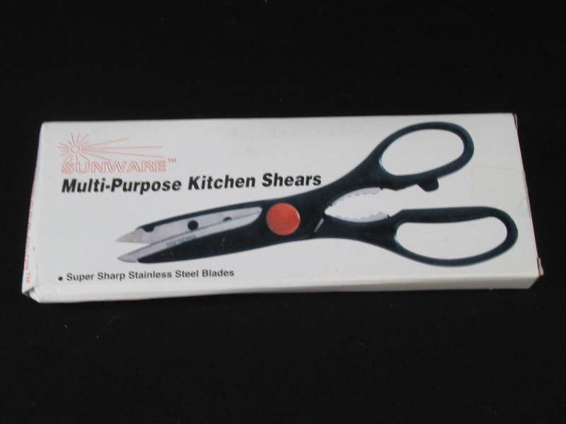 Sunware Multi-Purpose Kitchen Shears Stainless Steel Black Red Original Box