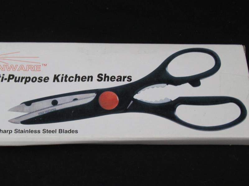 Sunware Multi-Purpose Kitchen Shears Stainless Steel Black Red Original Box