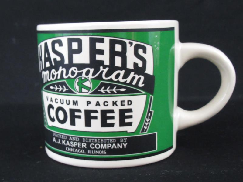 Vtg 1992 The Coffees of Yesteryear Coffee Mug By Westwood Kasper's Vacuum Packed
