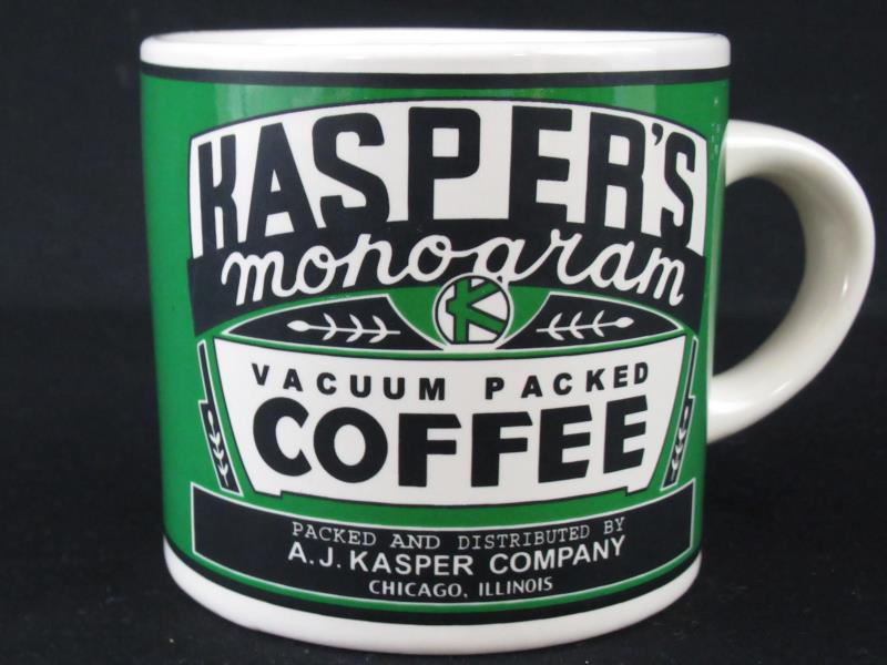 Vtg 1992 The Coffees of Yesteryear Coffee Mug By Westwood Kasper's Vacuum Packed
