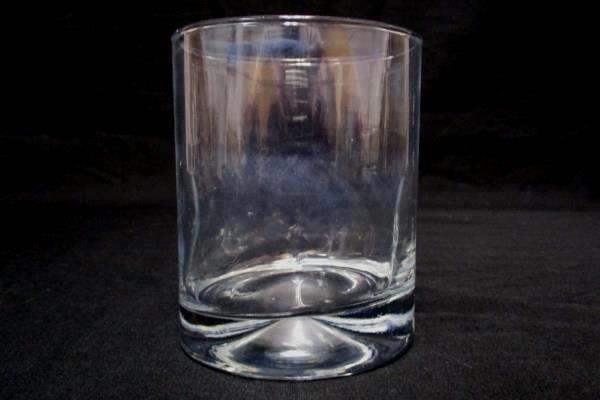 Set of 4 Whiskey Brandy 12oz Drinking Glasses 4" tall Circular Indented Sides
