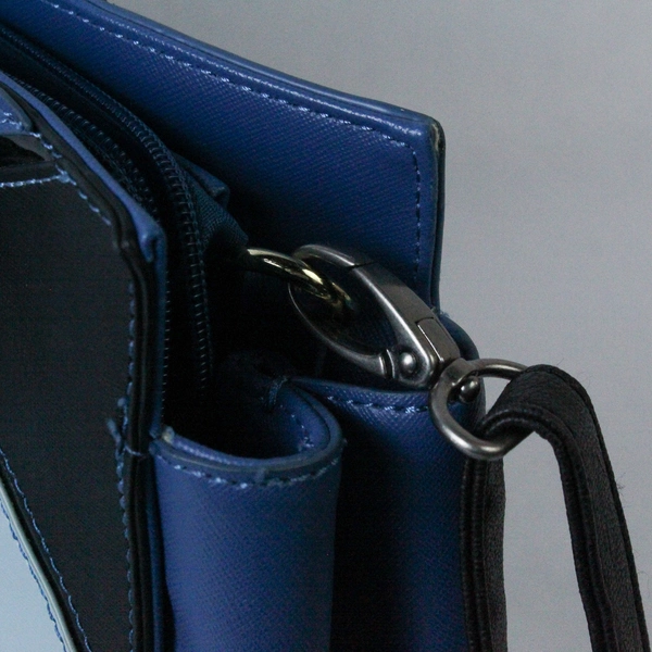 Stella & Max Women's Handbag Blue Colorblock Tote Bag Good Condition