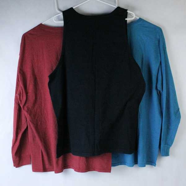 Lot of 3 Fruit of The Loom Jerseys Men's Size XL Blue Red Black Tank Long Sleeve