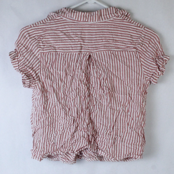 Universal Thread Pink White Striped Top Women's Size Small Short Sleeve Shirt
