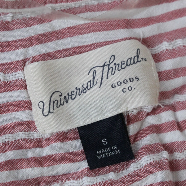 Universal Thread Pink White Striped Top Women's Size Small Short Sleeve Shirt