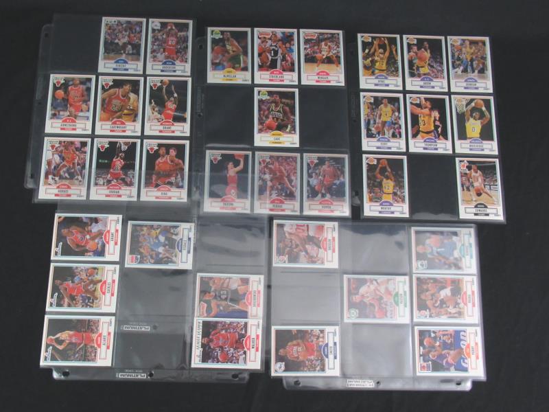 Lot of 68 1990 Fleer 90 NBA Basketball Cards Trading Knicks Bulls Pistons Heat