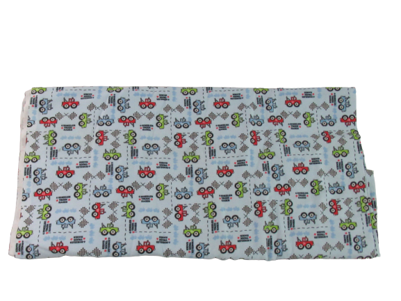 JoAnn Over 3 Yards Wheel Truck Races Fabric Panel Remnant Blue 4 Wheeler