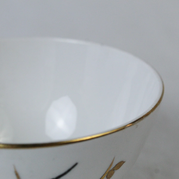 Lot of 3 Double Phoenix Nikko Ironstone Tea Coffee Cups White Gold Toned Trim