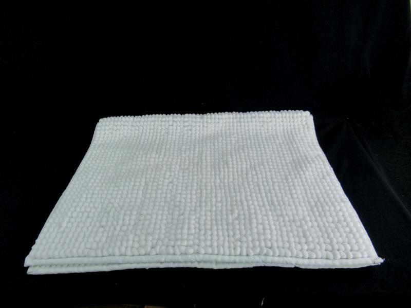 Home Dynamix White Rig Rag Style Bath Mat Rug Rectangular Loop Textured