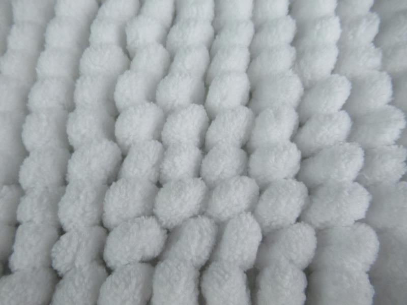 Home Dynamix White Rig Rag Style Bath Mat Rug Rectangular Loop Textured