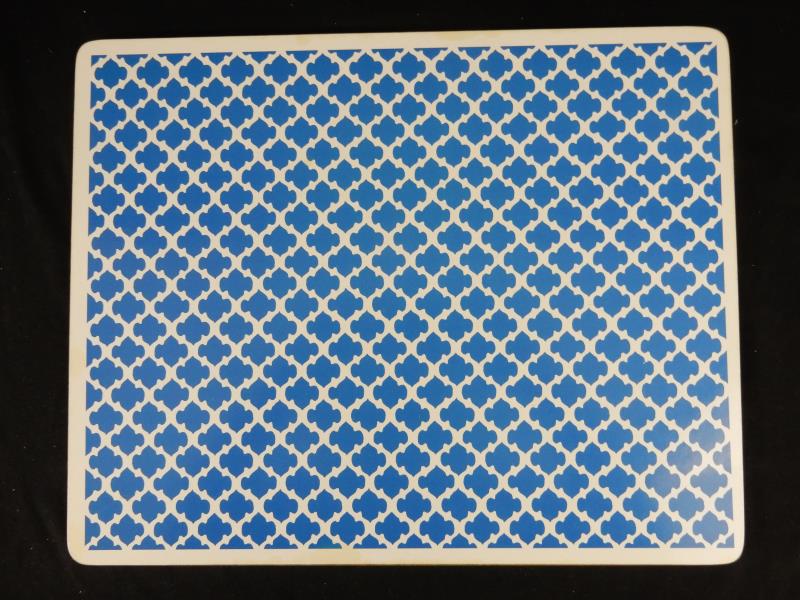 Lot of 2 Pottery Barn Blue and White Moroccan Cork Placemats Kitchen Table Decor