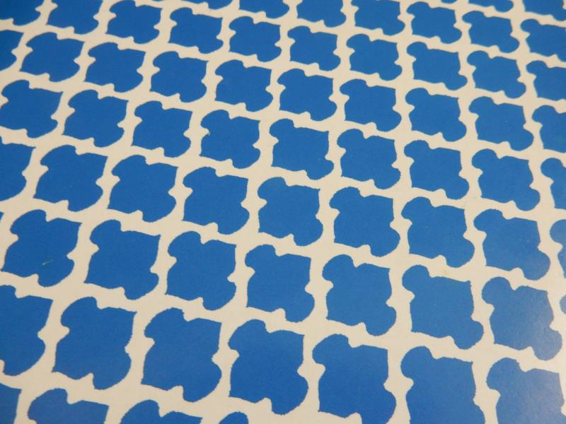 Lot of 2 Pottery Barn Blue and White Moroccan Cork Placemats Kitchen Table Decor