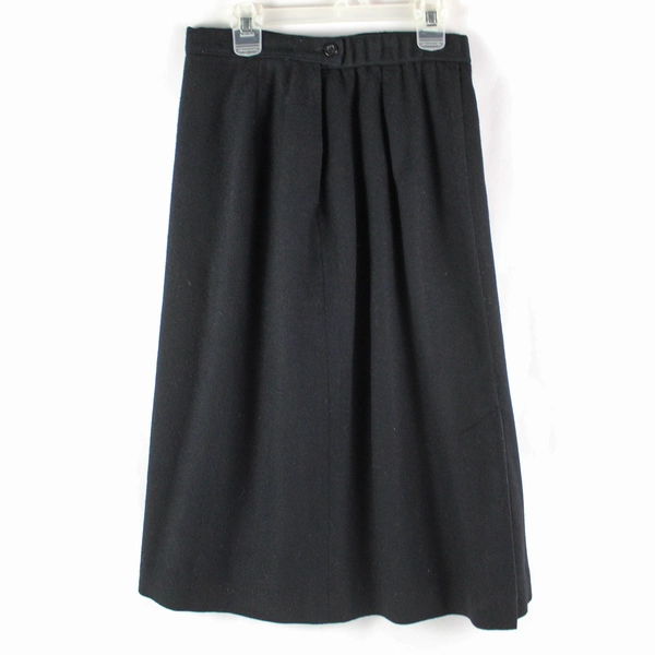 Koret Career Women's Size 12 Black Wool Midi Pencil Skirt Pre-Owned