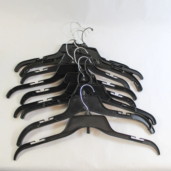 Set of 20 Black Retail Hangers 10 Shirt Hangers 10 Pants Notched Non Slip