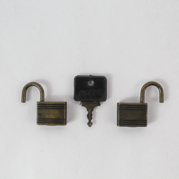 Vintage Ascot Key w/ 2 Miniature Pad Locks Mini Black Plastic Cover Locks Work