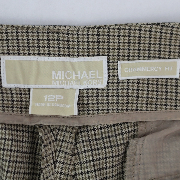Michael Kors Grammercy Fit Brown Houndstooth 12P Suit Dress Pants