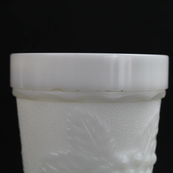 Vintage Milk Glass Goblets Grapes and Vines Pedestal Base Tumblers Lot of 2