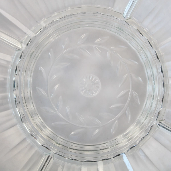 Vintage 1960 Cut Glass 13" Round Crudite Serving Platter Dish Very Good