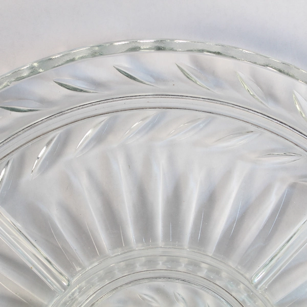 Vintage 1960 Cut Glass 13" Round Crudite Serving Platter Dish Very Good