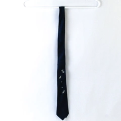 Interwoven Dark Blue Embroidered Men’s Necktie 50.25 in