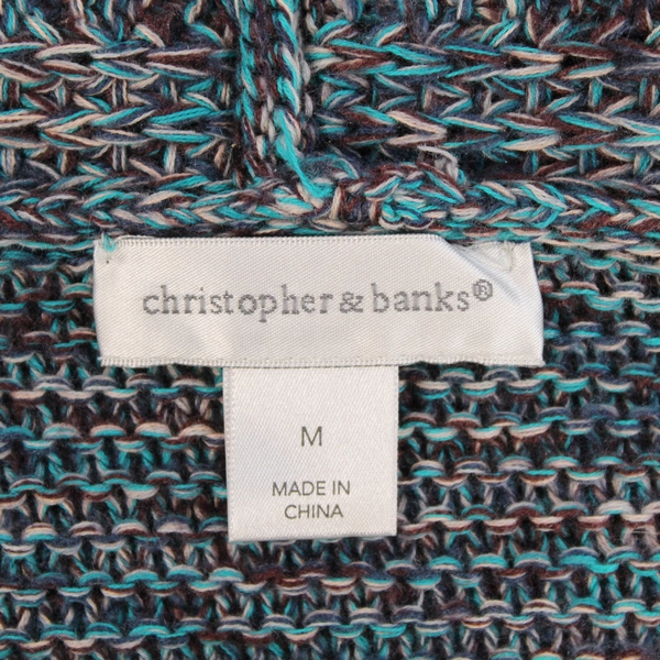 Christopher & Banks Open Front Cardigan Sweater Women's M Blue Purple