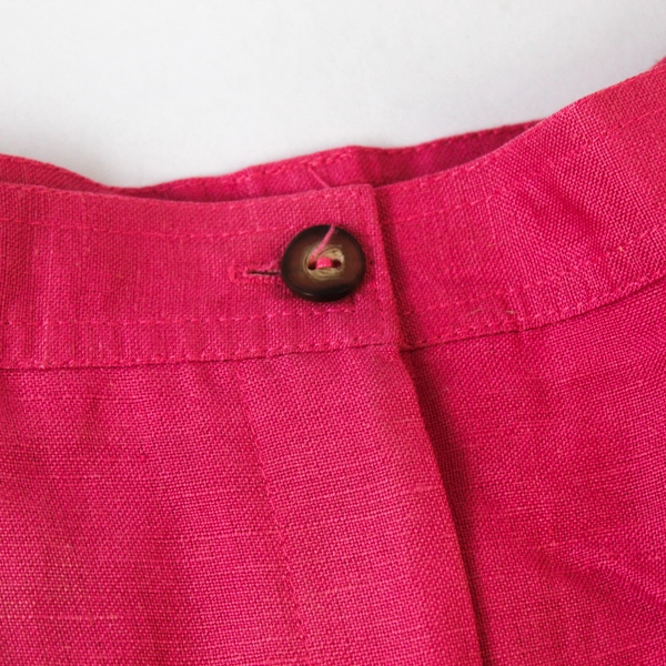 Vintage Harve Bernard Womens Pink High Waisted Linen Blend Shorts Size 12