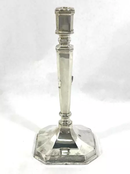 Highland Exports Silver Plate Pillar Candle Holder 12" Tall Pre-Owned