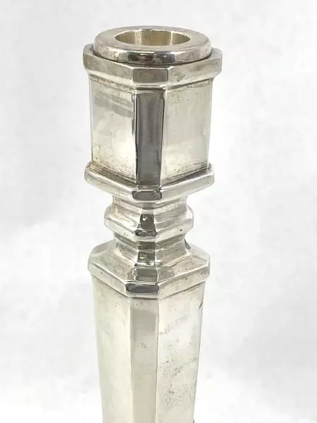 Highland Exports Silver Plate Pillar Candle Holder 12" Tall Pre-Owned