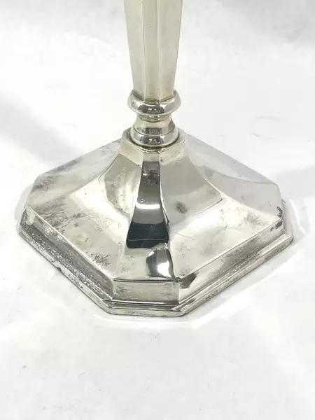 Highland Exports Silver Plate Pillar Candle Holder 12" Tall Pre-Owned