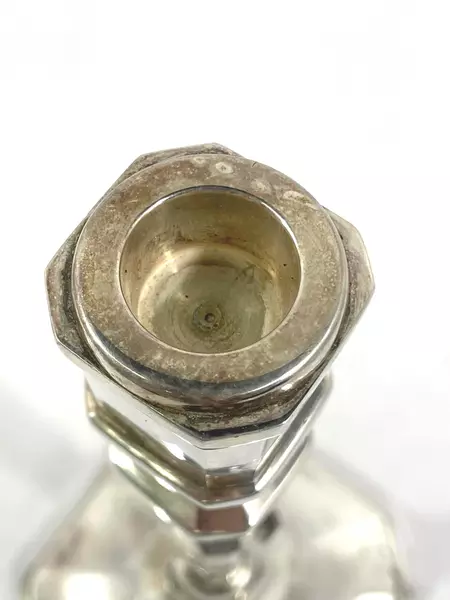 Highland Exports Silver Plate Pillar Candle Holder 12" Tall Pre-Owned
